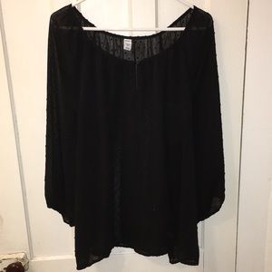 Old Navy sheer polka dot blouse size XXL